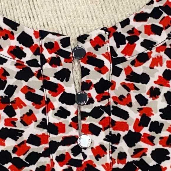 Kasper Scarlet Abstract Print Long Sleeve S - Picture 6 of 7